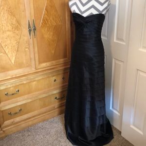 BCBG Maxazria Satin Layered Tiered Dress